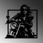 Wallity Rider Escultura de Pared de Metal Negra